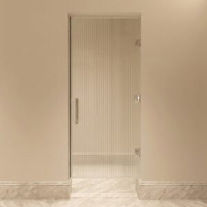 باب زجاج سيكوريت مضلع للحمام – تصميم عصري ومقاوم للرطوبة