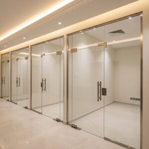 أبواب زجاج سيكوريت لغرف الاجتماعات – عزل بصري وأناقة للمكاتب