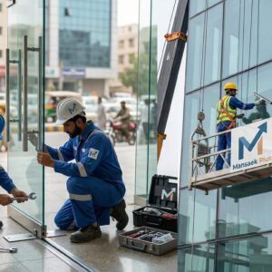 صيانة منتجات الزجاج (سيكوريت، واجهات، أبواب) الرياض - مشاريع سكنية و تجارية