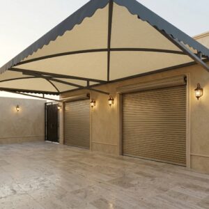 مظلات سيارات قماش PVC – حماية فعالة للمواقف الخارجية