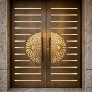 باب حديد سكني خارجي - أناقة وأمان للمشاريع السكنية