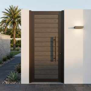 باب حديد سكني خارجي - أناقة وأمان للمشاريع السكنية