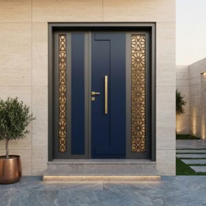 باب حديد سكني خارجي - أناقة وأمان للمشاريع السكنية