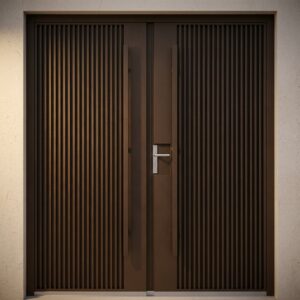 باب حديد سكني خارجي - أناقة وأمان للمشاريع السكنية