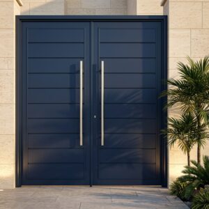 باب حديد سكني خارجي - أناقة وأمان للمشاريع السكنية