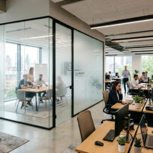 بارتشن زجاج سيكوريت للمكاتب – تقسيم احترافي للمساحات الإدارية